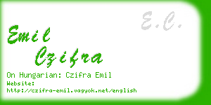 emil czifra business card